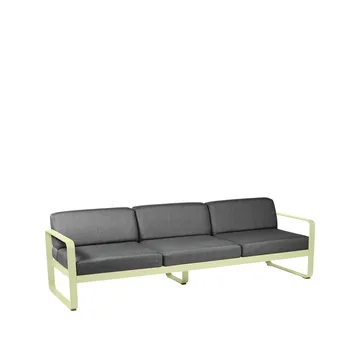 Bellevie soffa - 3-sits Frosted lemon (gul), graphite grey dyna - Fermob