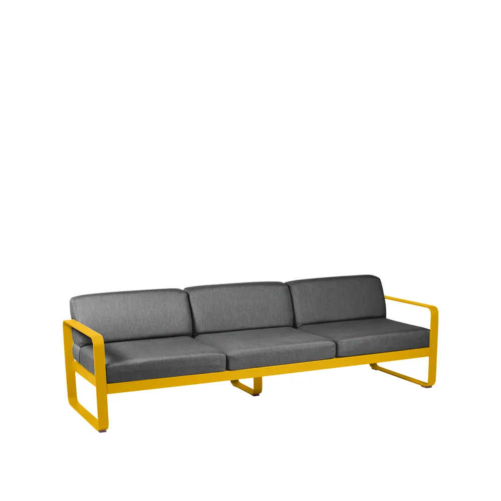 Bellevie soffa, 3-sits honey, graphite grey dyna Fermob