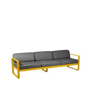 Bellevie soffa - 3-sits Honey (gul), graphite grey dyna - Fermob