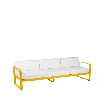 Bellevie soffa - 3-sits Honey (gul), off-white dyna - Fermob