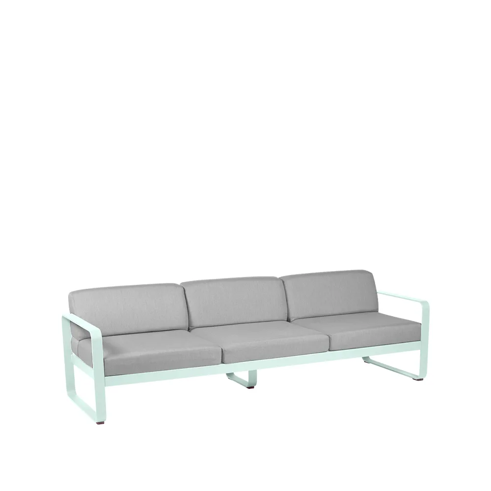 Bellevie soffa, 3-sits ice mint, flannel grey dyna Fermob