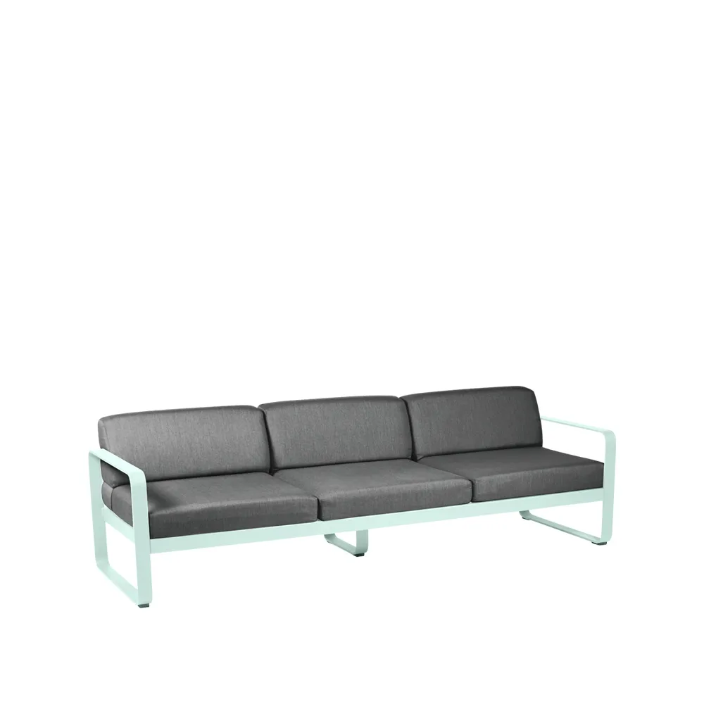 Bellevie soffa, 3-sits ice mint, graphite grey dyna Fermob