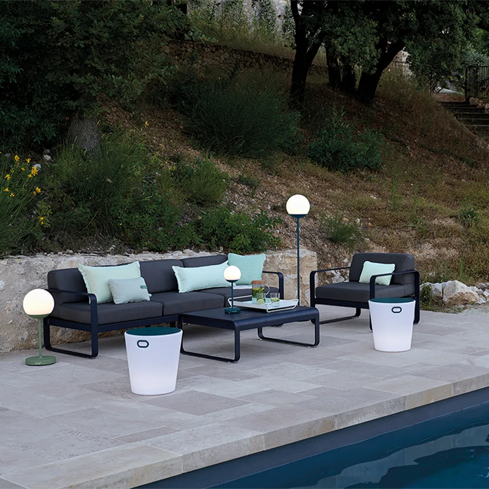 Bellevie soffa, 3-sits Ice mint (grön), graphite grey dyna Fermob