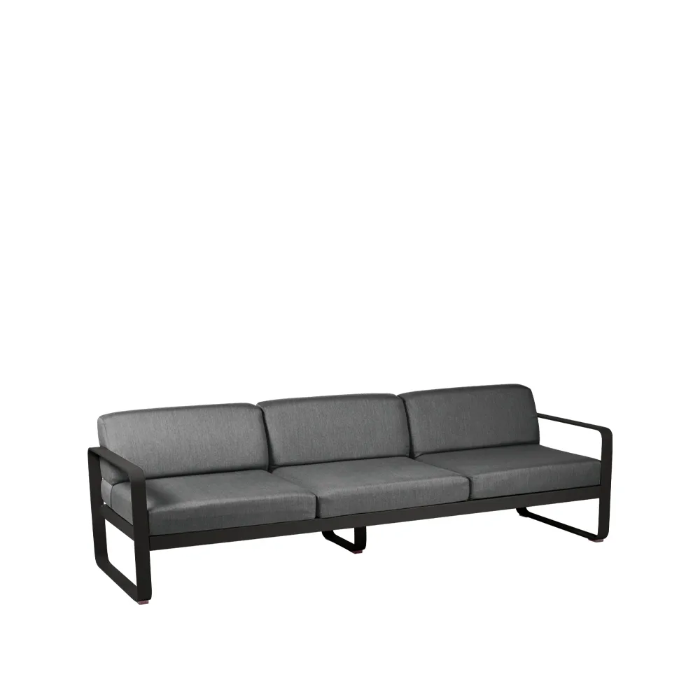 Bellevie soffa, 3-sits liquorice, graphite grey dyna Fermob