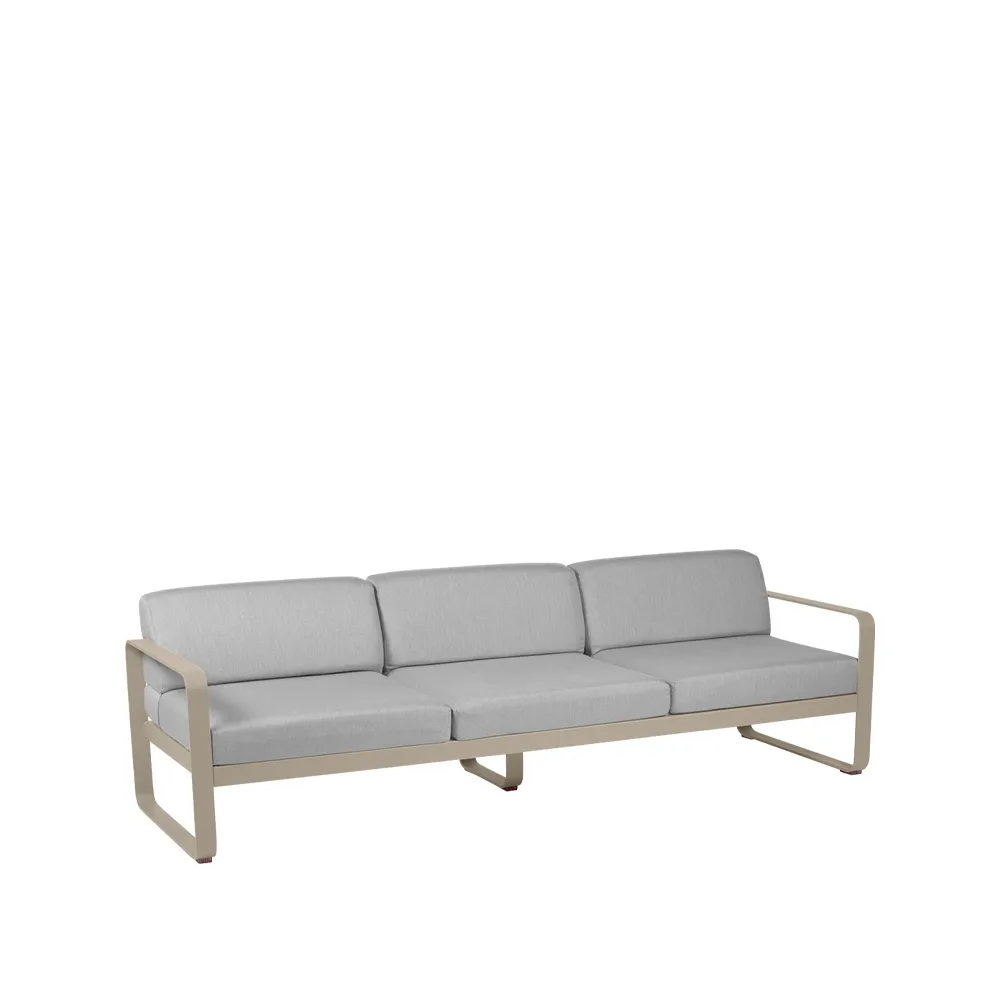 Bellevie soffa, 3-sits Nutmeg (beige), flannel grey dyna Fermob
