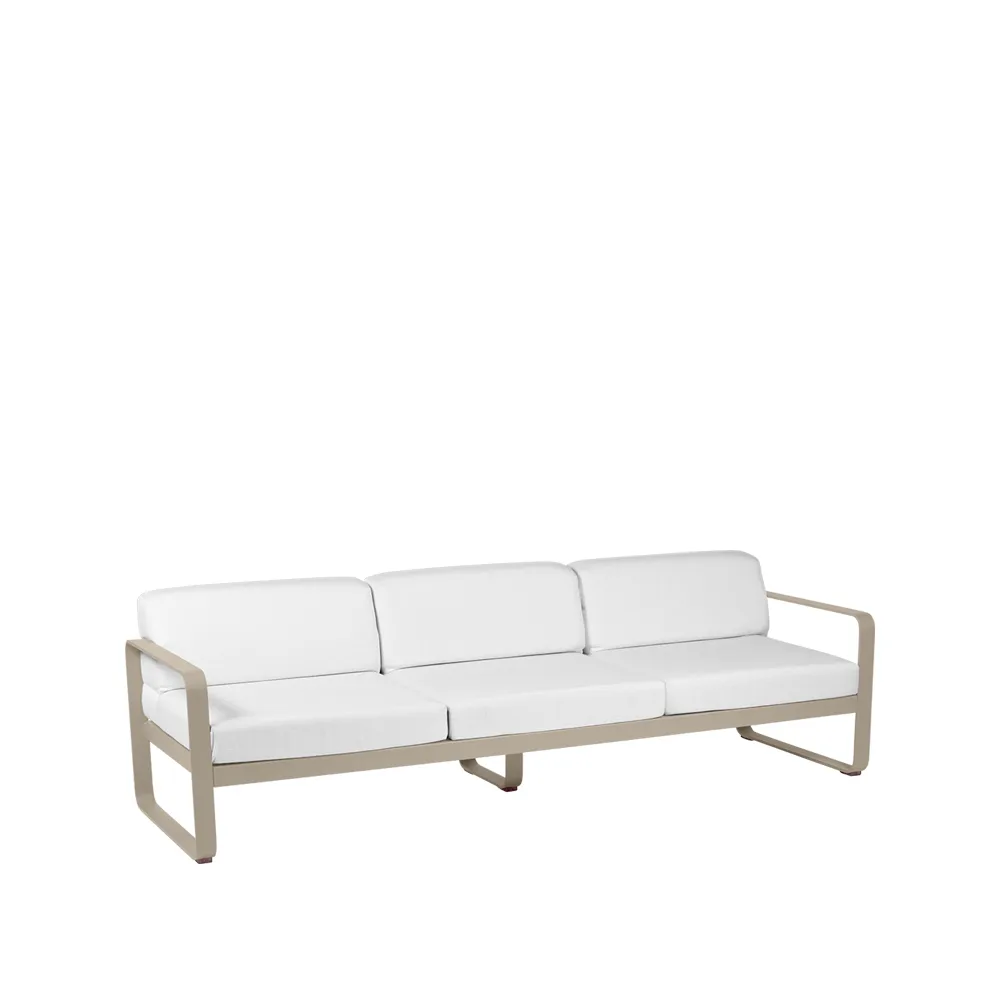 Bellevie soffa, 3-sits Nutmeg (beige), off-white dyna Fermob