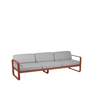 Bellevie soffa - 3-sits Red ochre (röd), flannel grey dyna - Fermob