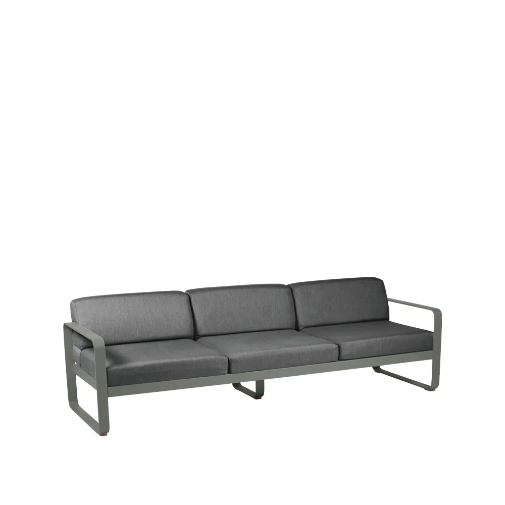 Bellevie soffa, 3-sits rosemary, graphite grey dyna Fermob