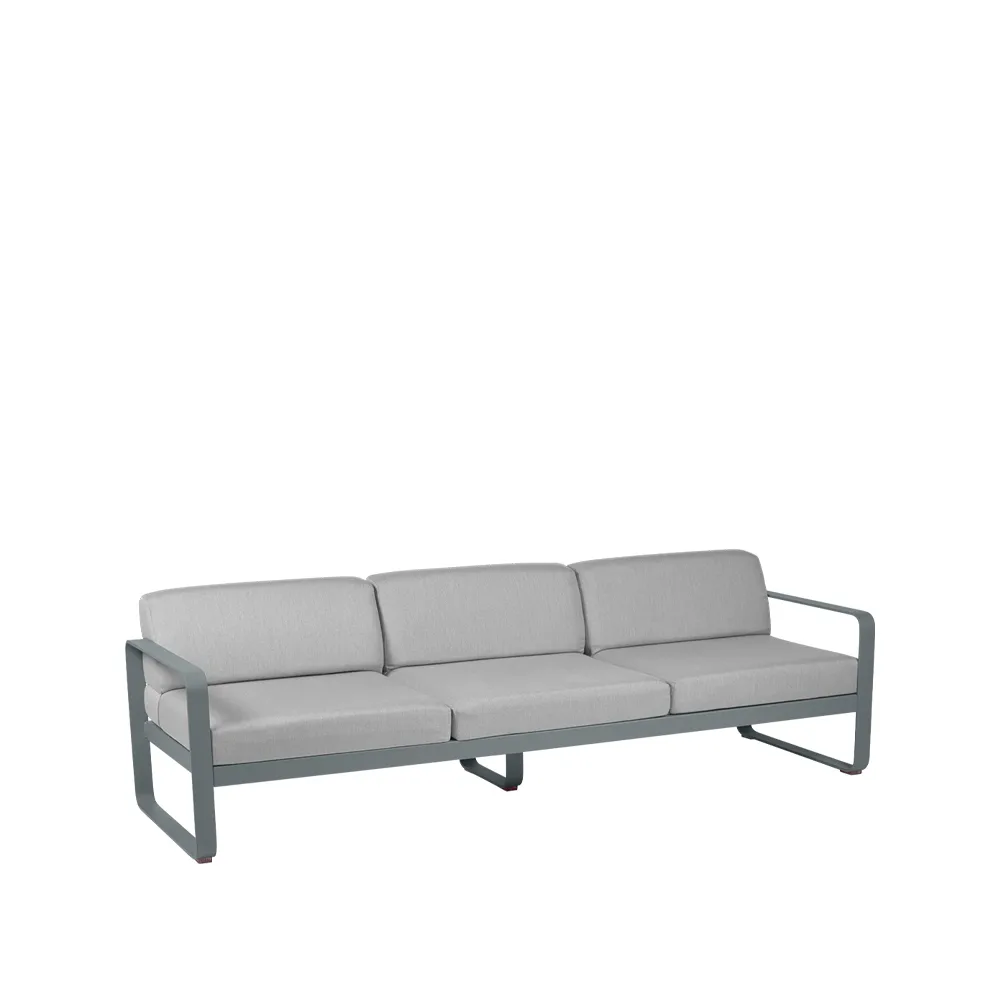 Bellevie soffa, 3-sits storm grey, flannel grey dyna Fermob