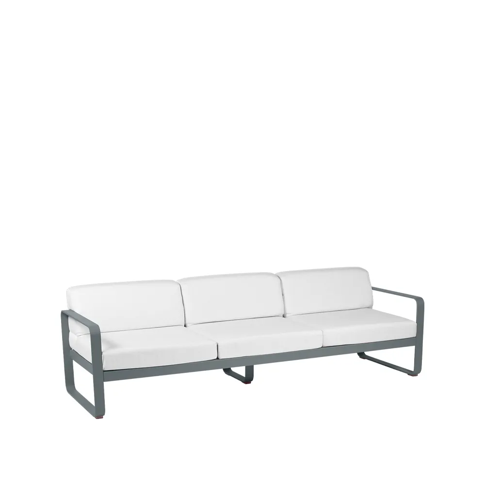 Bellevie soffa, 3-sits Storm grey (grå), off-white dyna Fermob
