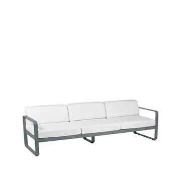 Bellevie soffa - 3-sits Storm grey (grå), off-white dyna - Fermob