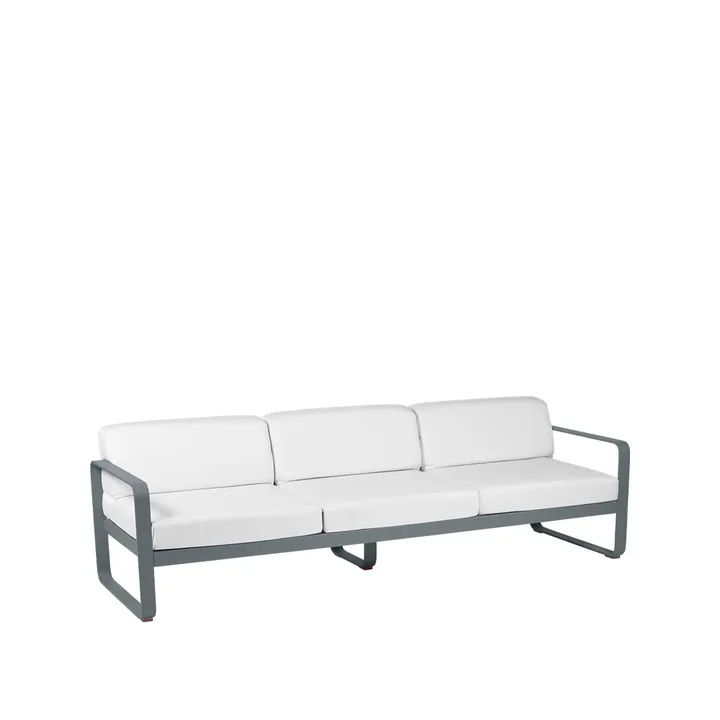 Bellevie soffa - 3-sits Storm grey (grå), off-white dyna - Fermob