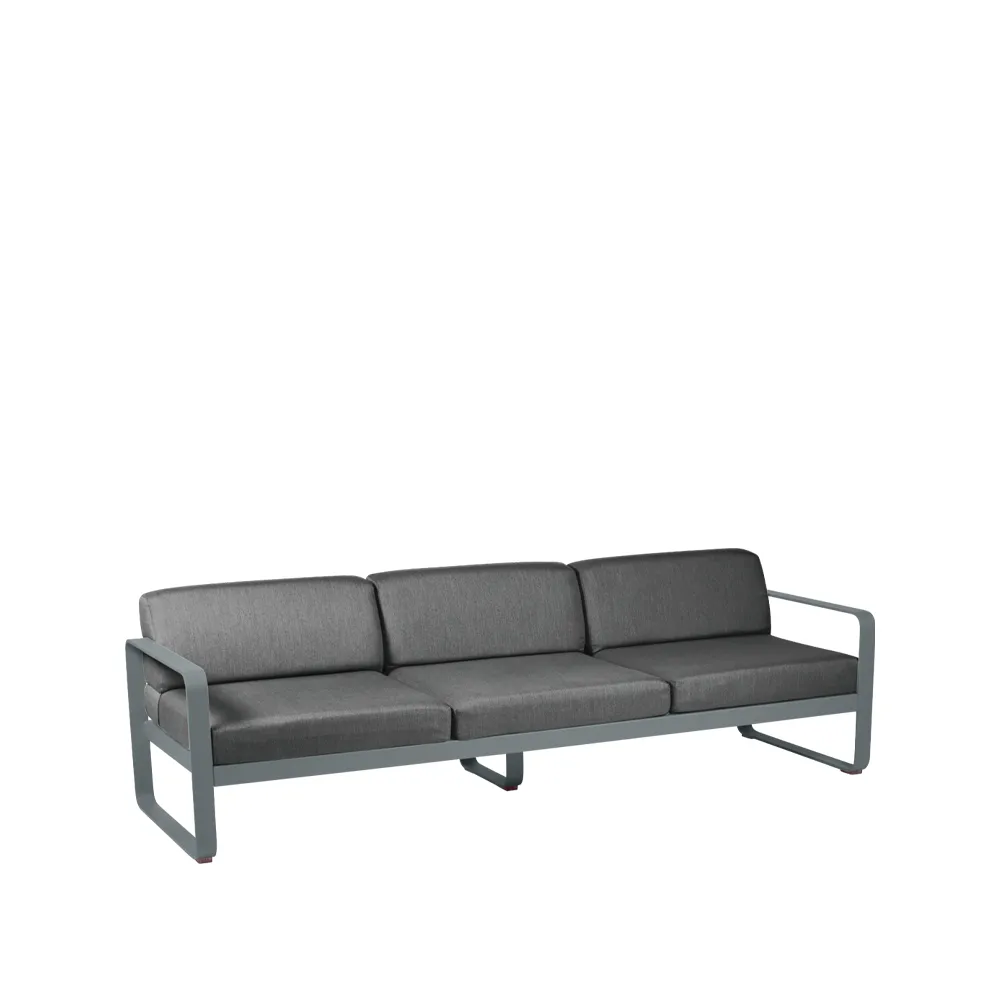 Bellevie soffa, 3-sits storm grey, graphite grey dyna Fermob