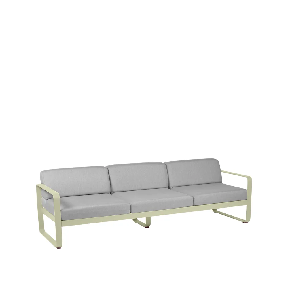 Bellevie soffa, 3-sits willow green, flannel grey dyna Fermob