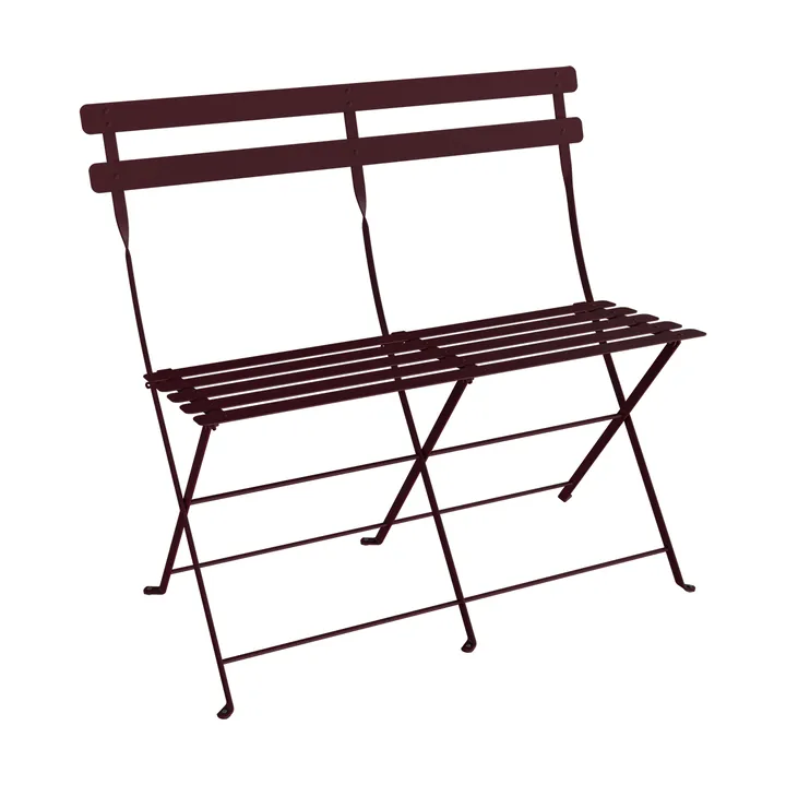 Bistro 2-sits bänk med ryggstöd - Black Cherry - Fermob