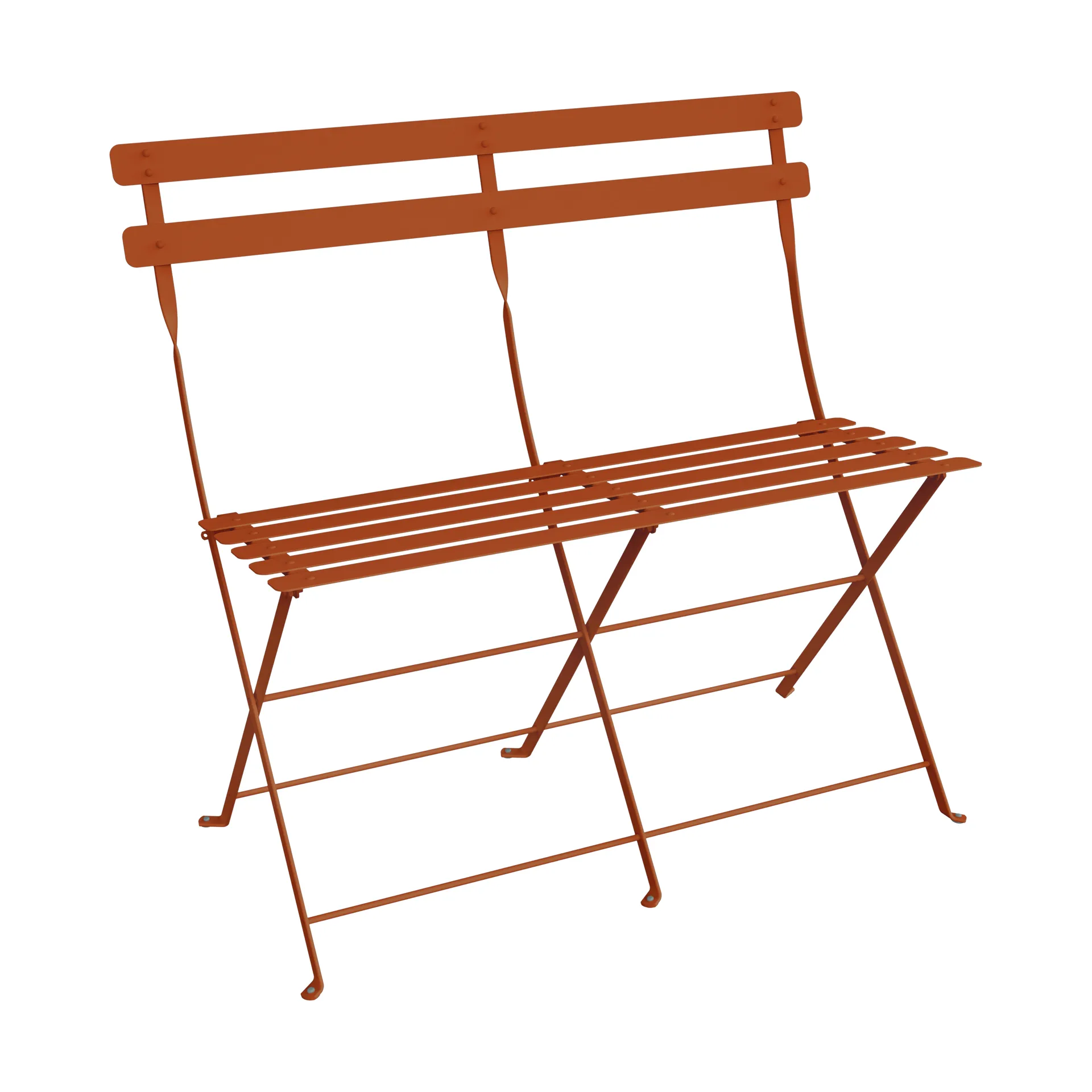 Bistro 2-sits bänk med ryggstöd, Candied Orange Fermob