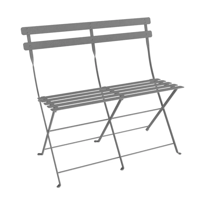 Bistro 2-sits bänk med ryggstöd - Lapilli Grey - Fermob