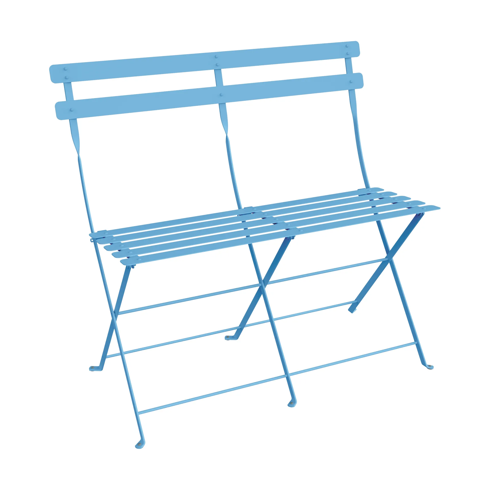 Bistro 2-sits bänk med ryggstöd, Maya Blue Fermob