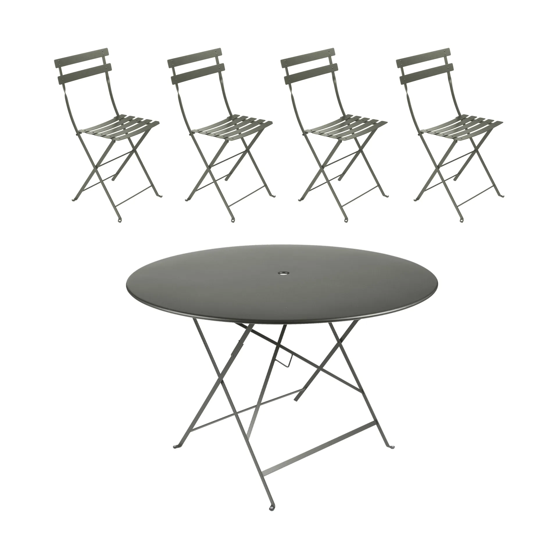 Bistro bord Ø117 cm + 4 stolar, Rosemary,  Fermob