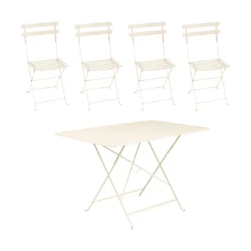 Bistro bord 117x77 cm + 4 stolar, Latte beige - Fermob