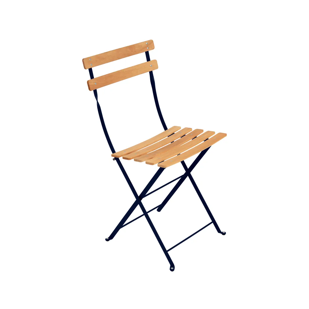 Bistro Natural stol, Deep blue (blå), oljad bok Fermob
