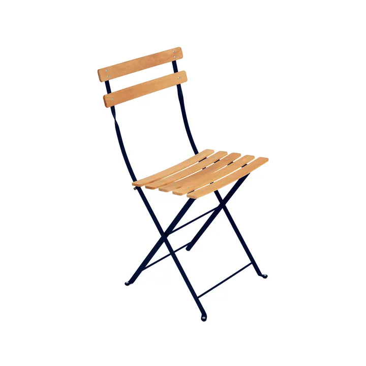 Bistro Natural stol - deep blue, oljad bok - Fermob