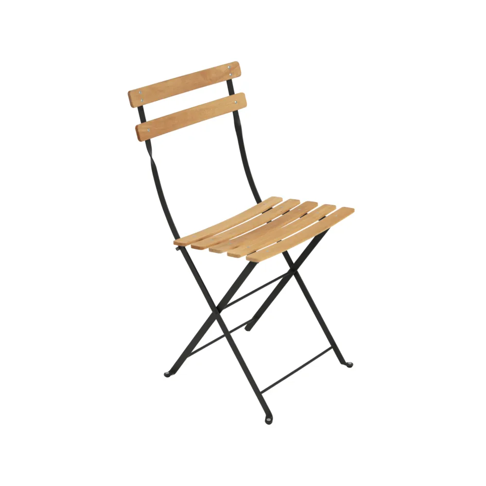 Bistro Natural stol, Liquorice (svart), oljad bok Fermob