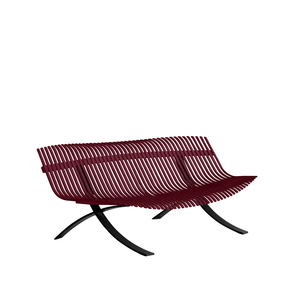 Charivari bänk, Black cherry (vinröd) Fermob