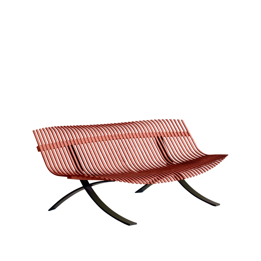 Charivari bänk, Red ochre (röd) Fermob