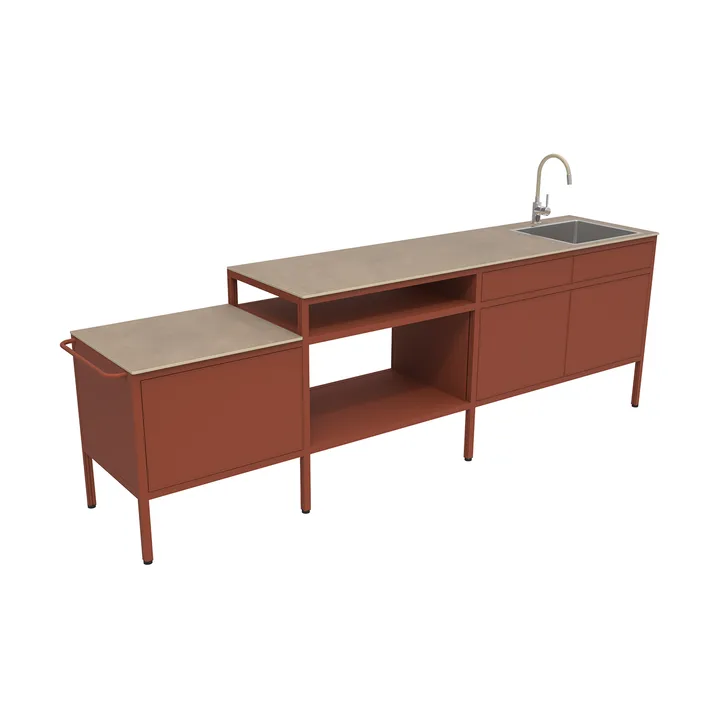 Goosto The Generous utekök med diskho - Red ochre - Fermob