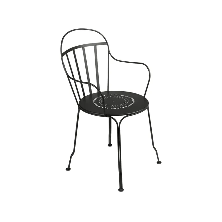 Louvre karmstol - Liquorice (svart) - Fermob