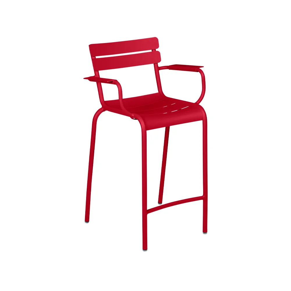 Luxembourg barstol med armstöd, chili Fermob