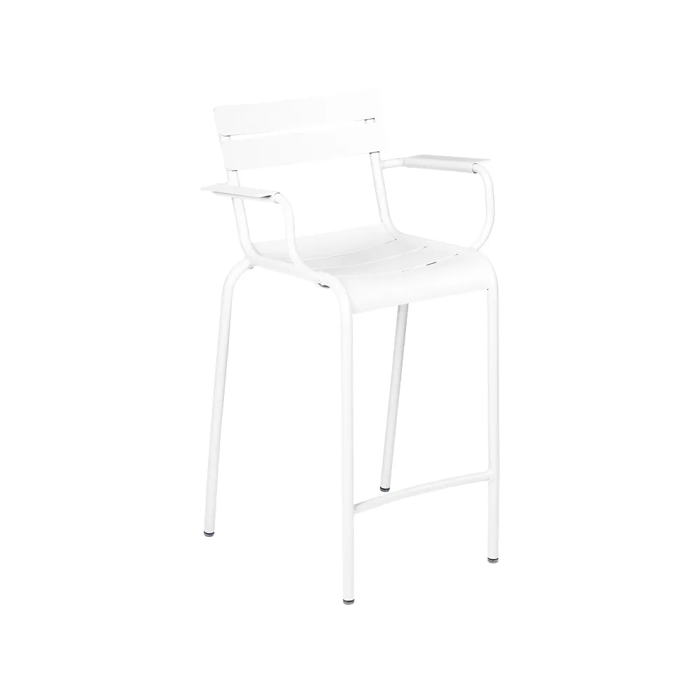 Luxembourg barstol med armstöd, cotton white Fermob