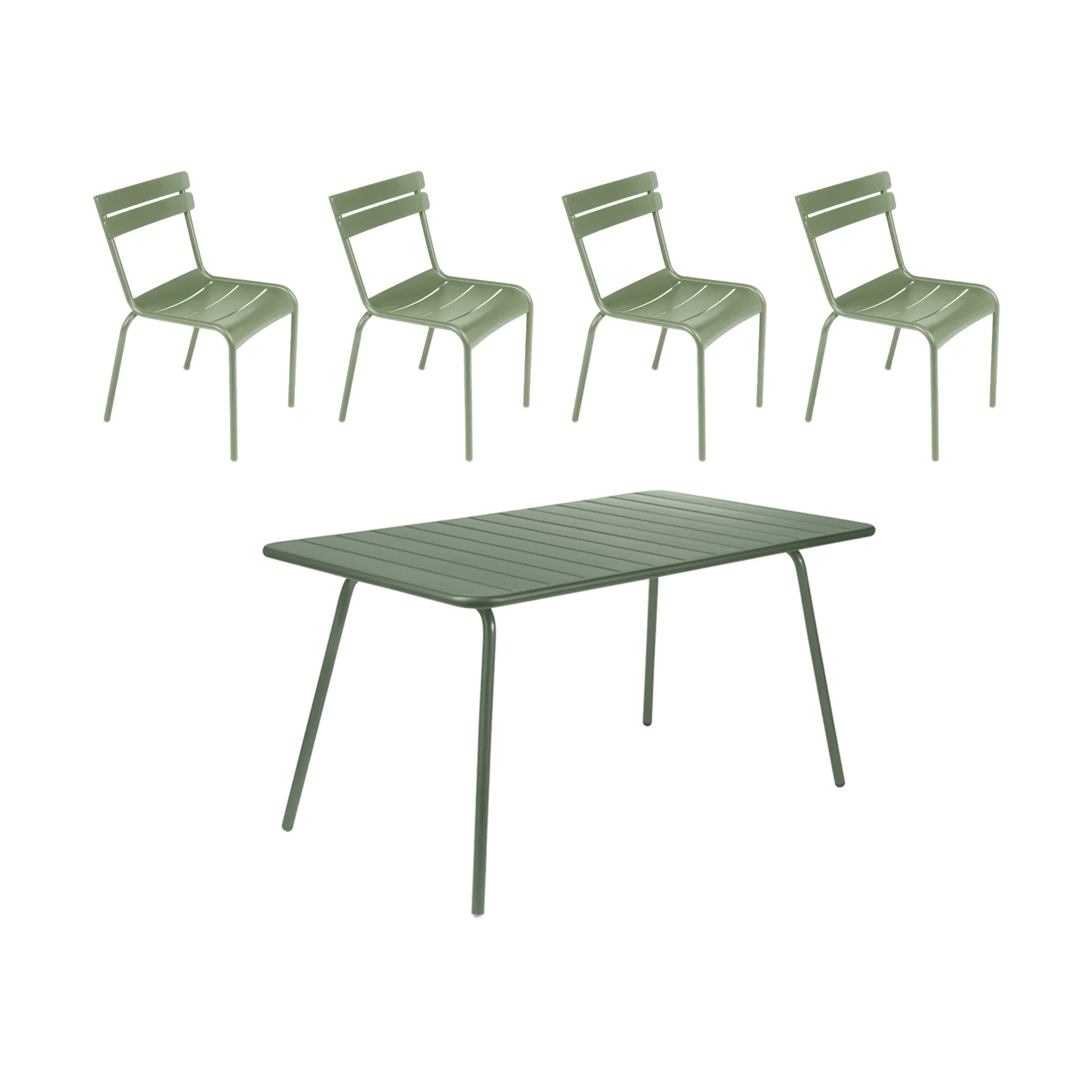 Luxembourg bord 143x80 cm + 4 stolar, Cactus,  Fermob