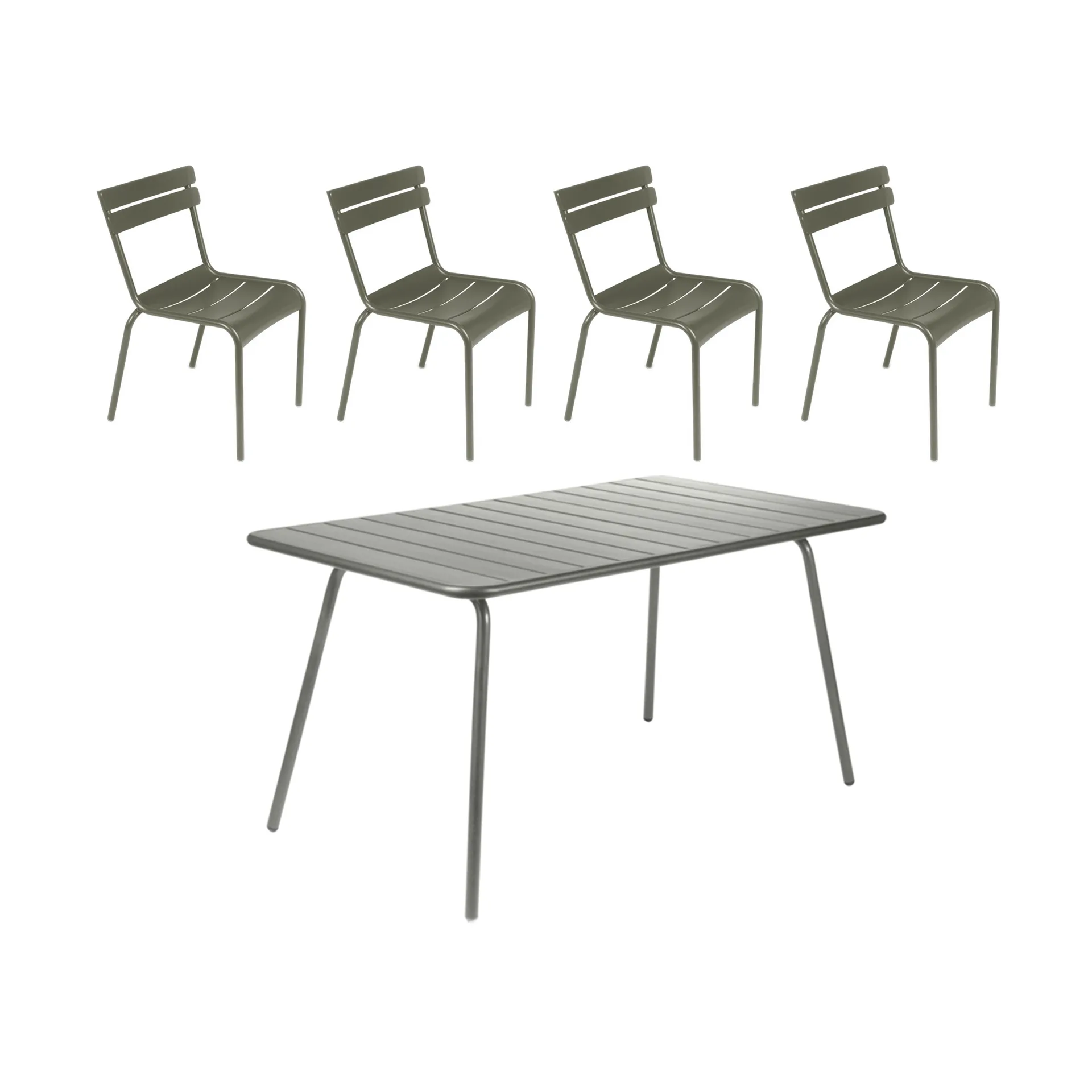 Luxembourg bord 143x80 cm + 4 stolar, Rosemary,  Fermob