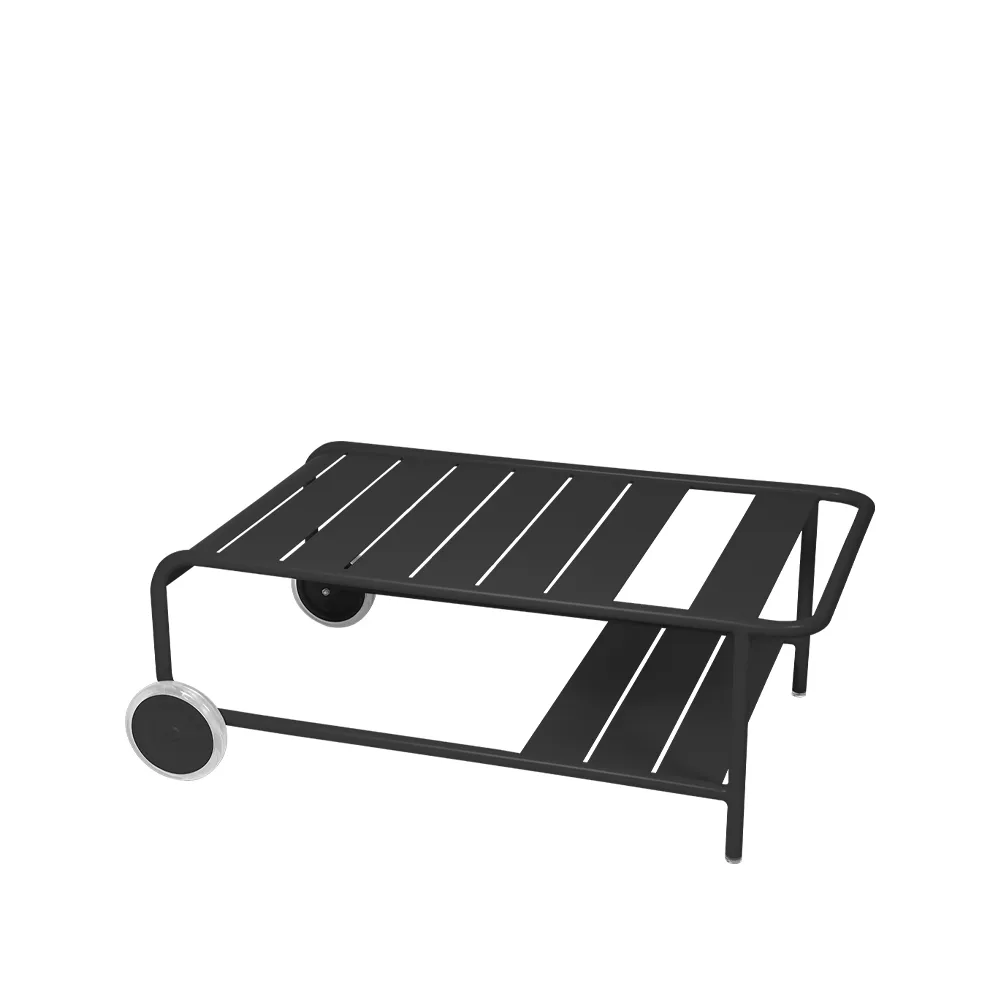 Luxembourg bord lågt, anthracite, med hjul Fermob