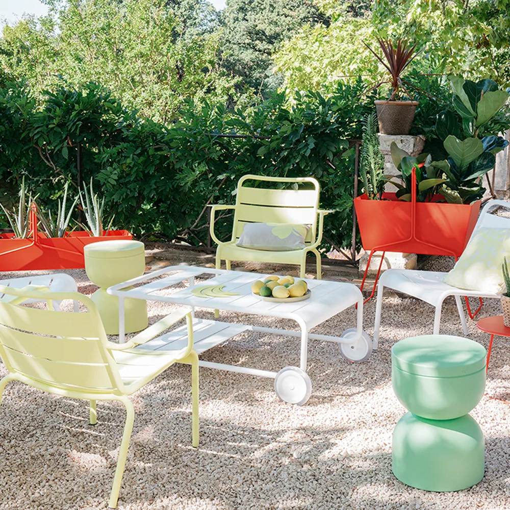 Luxembourg bord lågt, cactus, med hjul Fermob