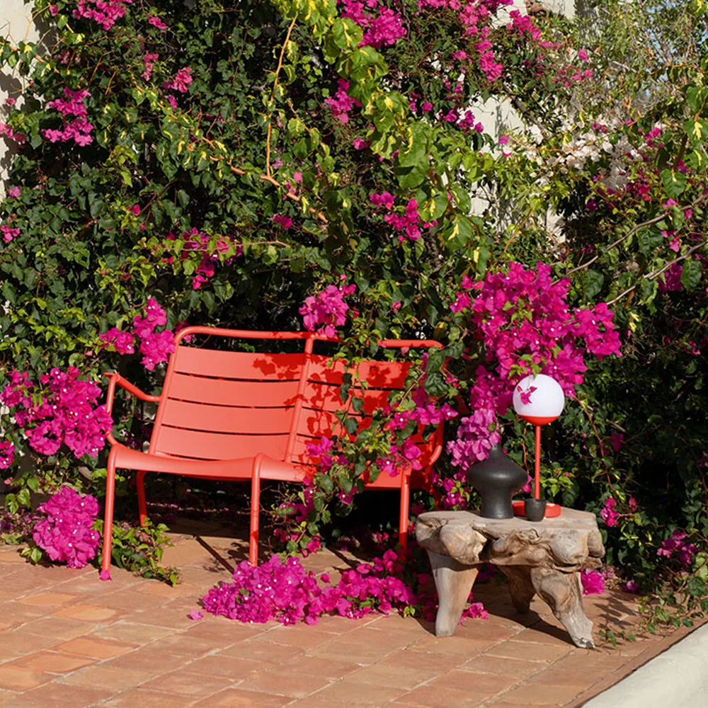 Luxembourg Duo karmstol låg, cedar green Fermob