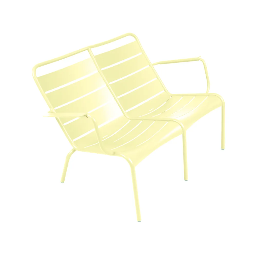 Luxembourg Duo karmstol låg, Frosted lemon (gul) Fermob