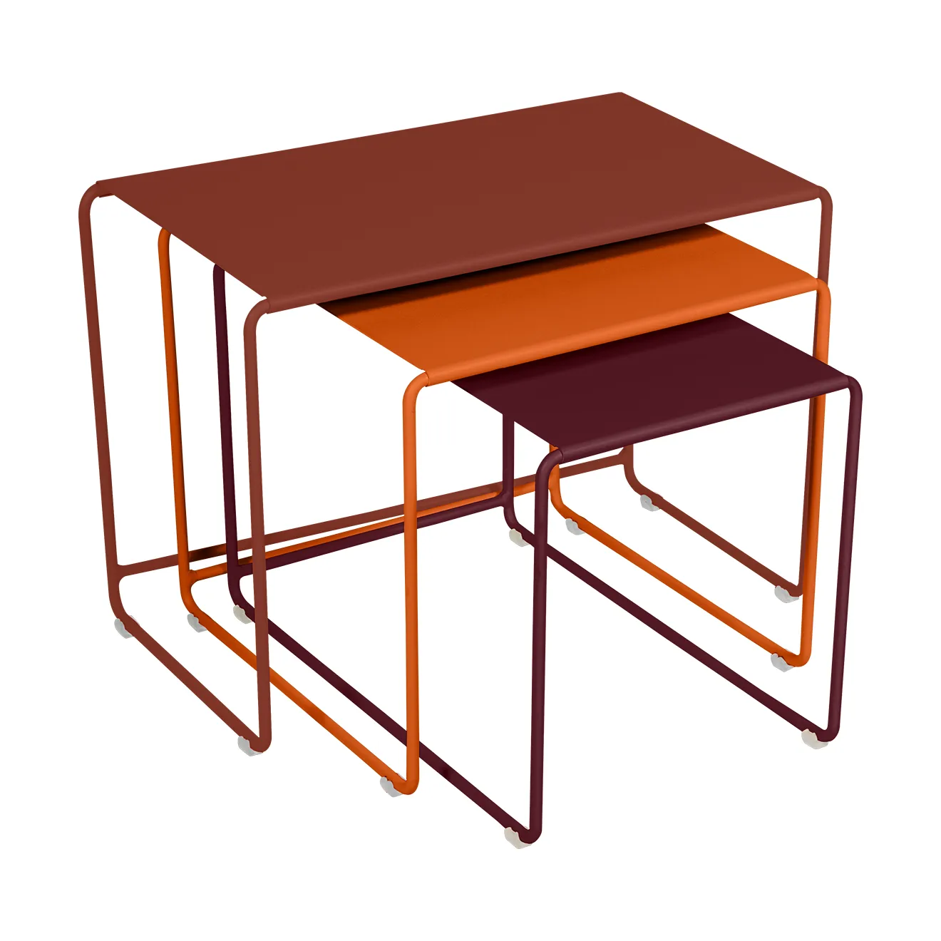 Oulala satsbord, Red ochre (röd)-Candied orange (orange)-Black cherry (vinröd) Fermob