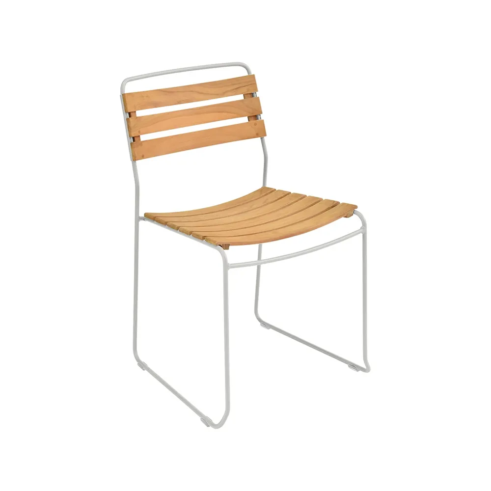 Surprising Teak stol, steel grey Fermob