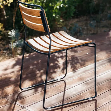 Surprising Teak stol - steel grey - Fermob