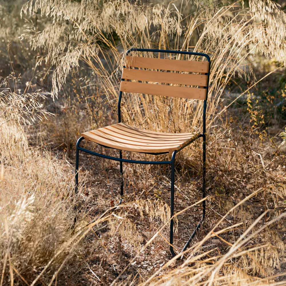 Surprising Teak stol, steel grey Fermob