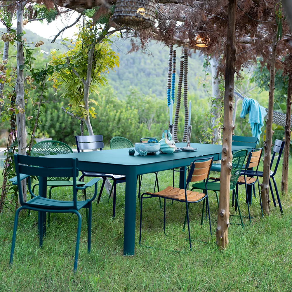 Surprising Teak stol, steel grey Fermob