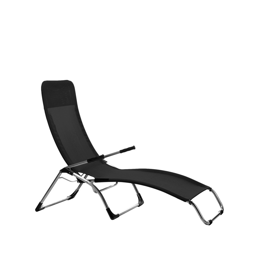 Fiam Samba solstol Textaline black-aluminium | Skandinavisk Design | Solsängar & solstolar | Svart