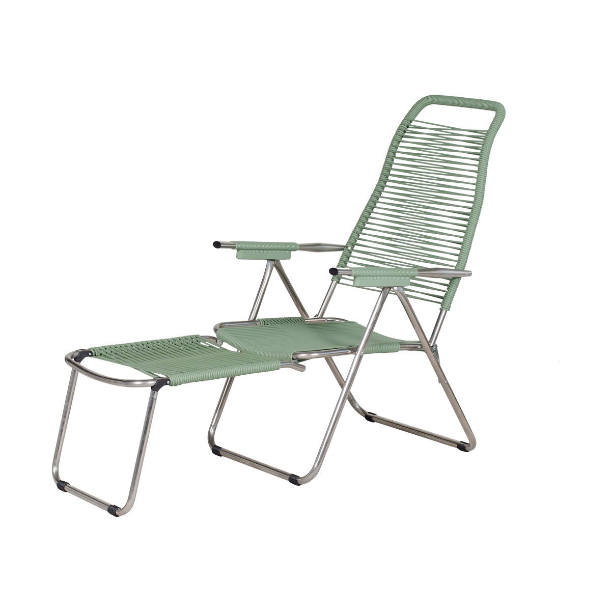 Fiam Spaghetti solstol med fotstöd Sage green | Skandinavisk Design | Solsängar & solstolar | Grön