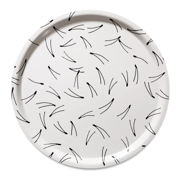 Barr bricka Ø38 cm, Svart-vit Fine Little Day