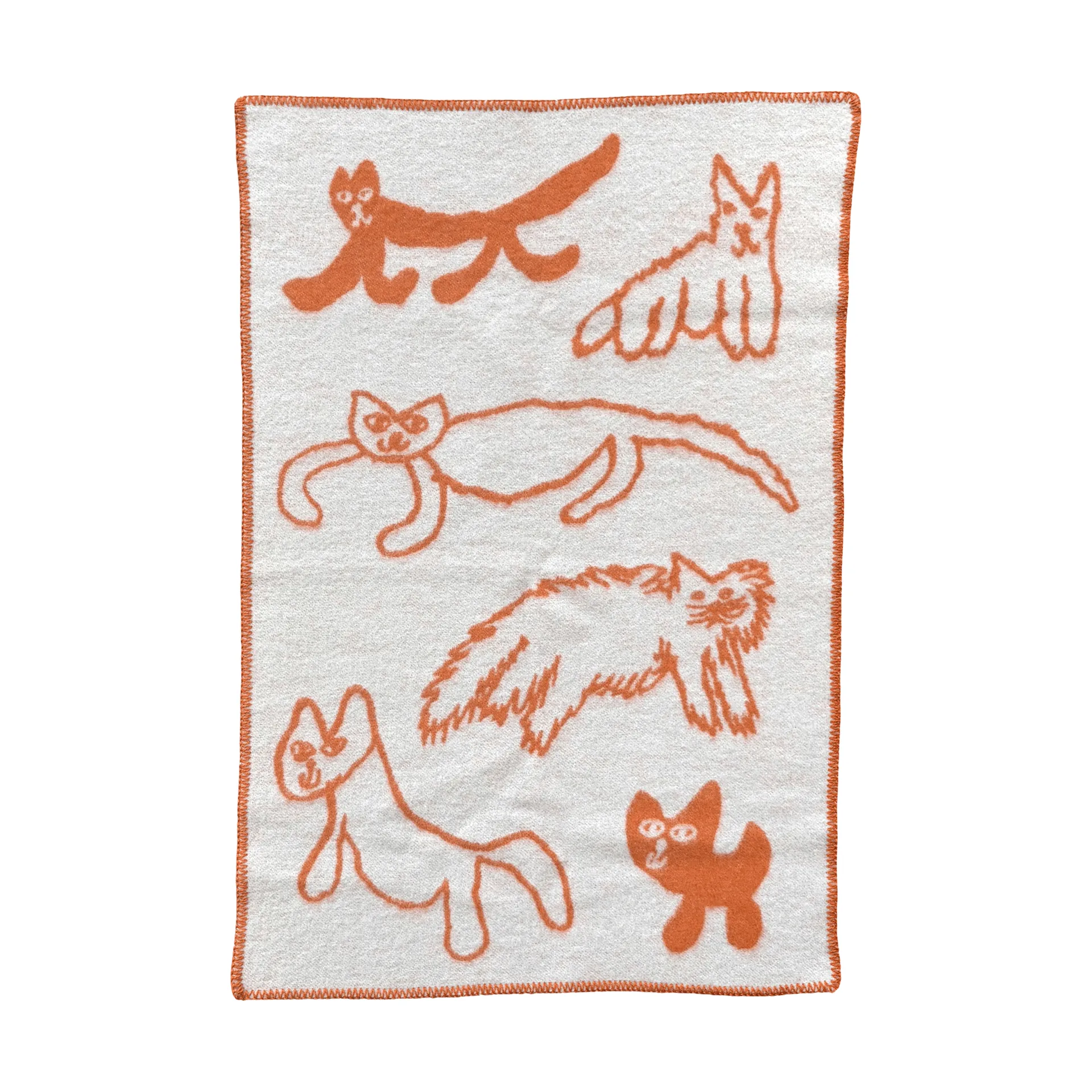 Cats ullpläd, Orange, 65x95 cm Fine Little Day