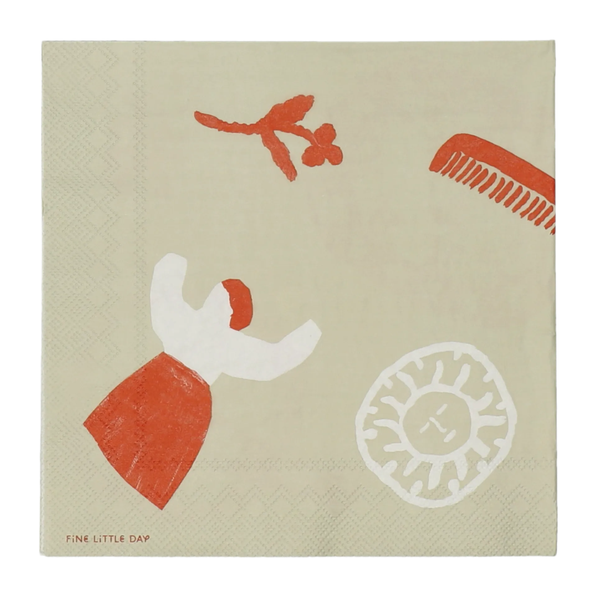 Figures servett 20-pack, Beige-red Fine Little Day