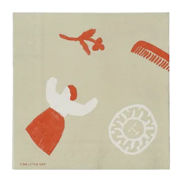 Figures servett 20-pack - Beige-red - Fine Little Day